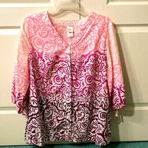Just My Size 2XL pink/purple ombré button-down shirt